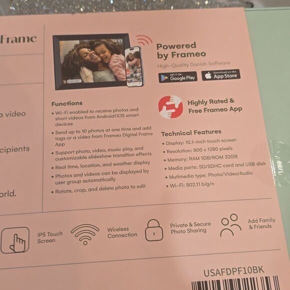 Artikl Frameo Classic WiFi Enabled Digital Photo Frame 10.1'' -Black - Picture 15 of 15